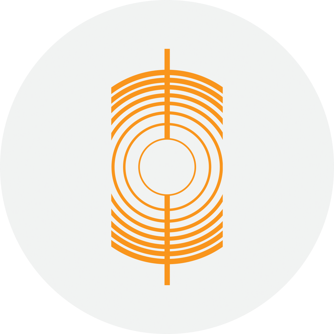 Orange fresnel lens icon from ANSM logo